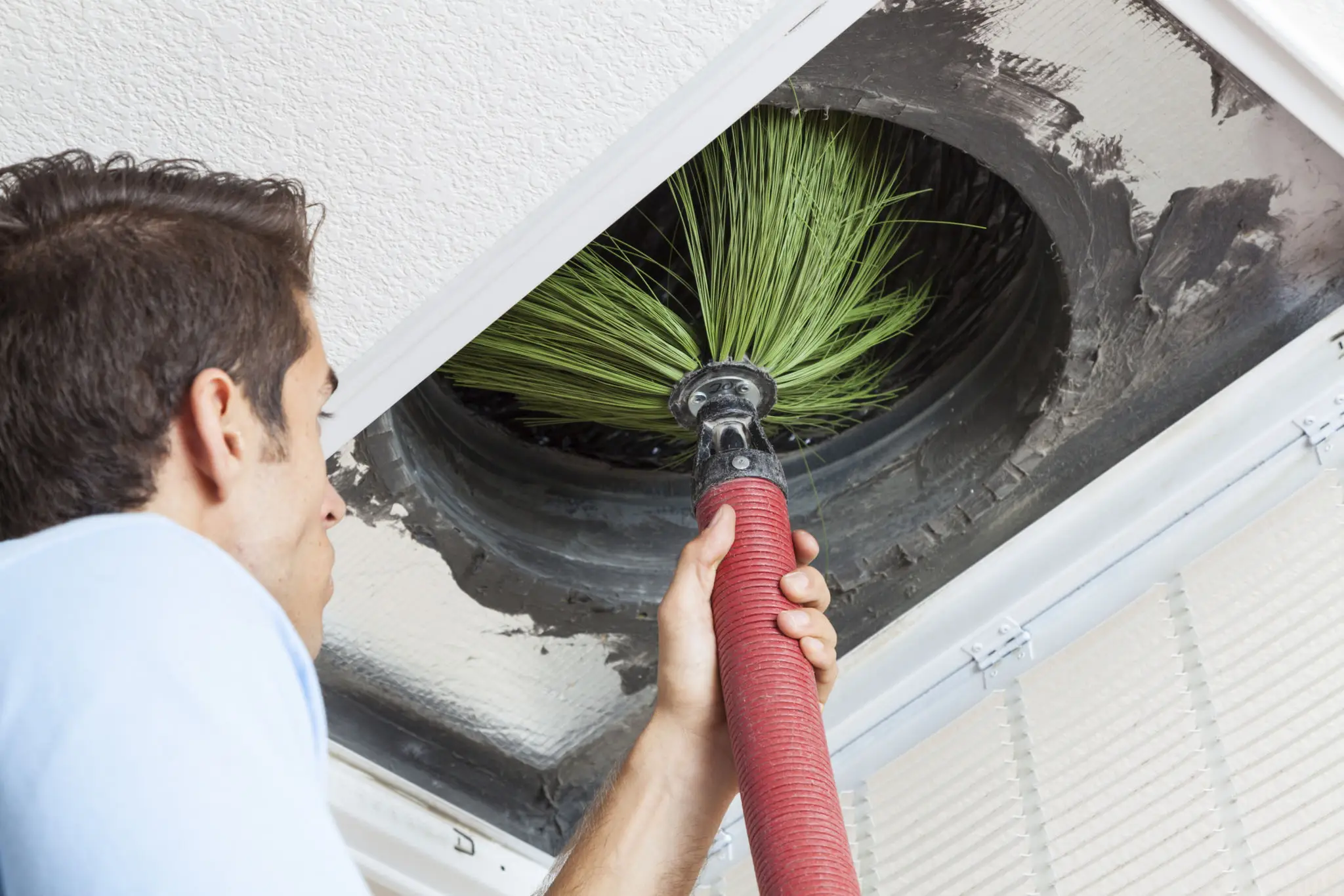 Professional air duct cleaning in a Plano TX home