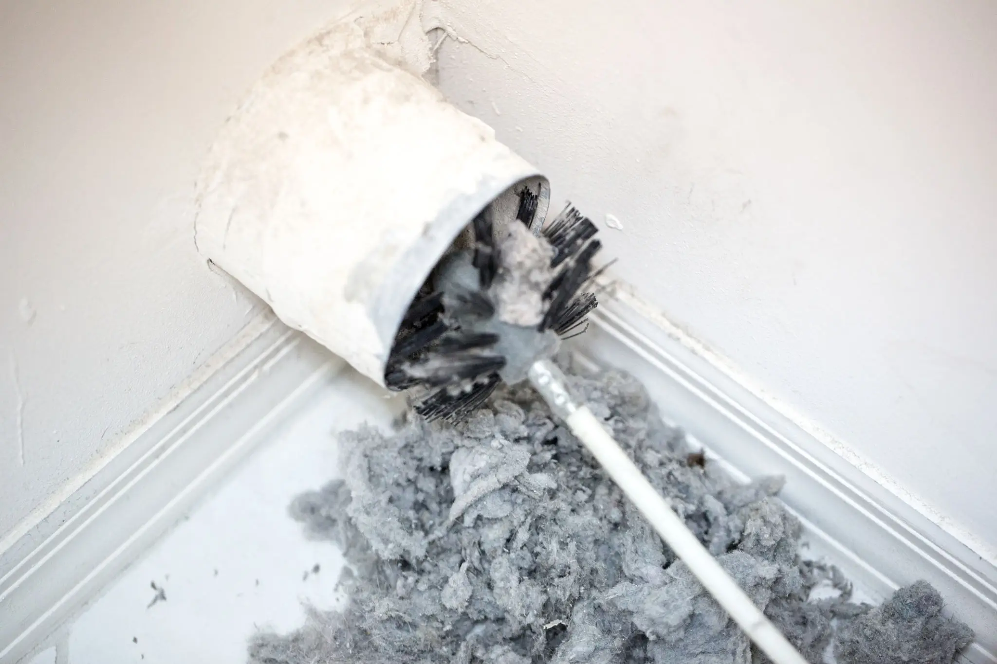 Dryer vent lint removal preventing fire hazards