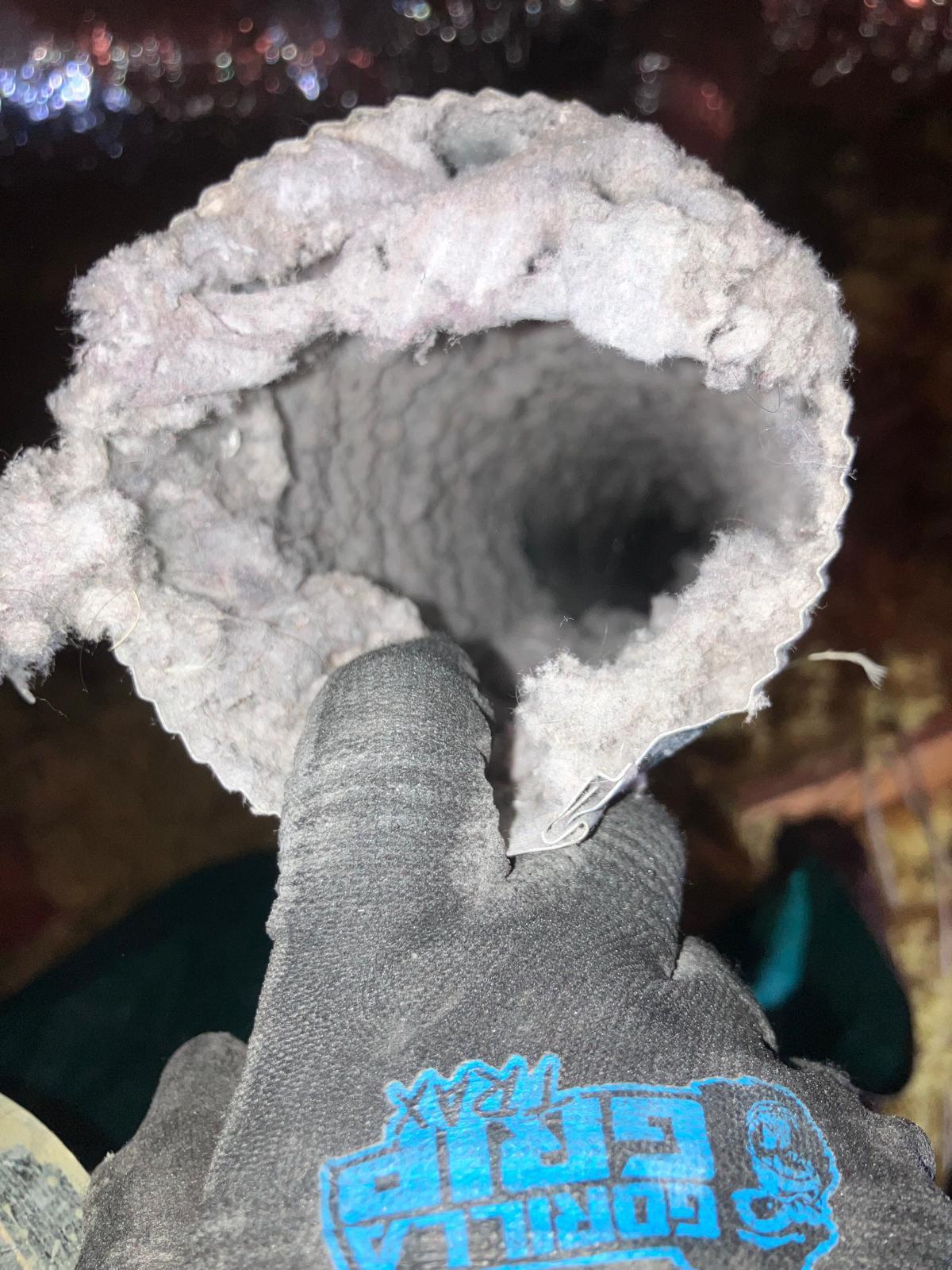 Dryer vent lint removal before and after