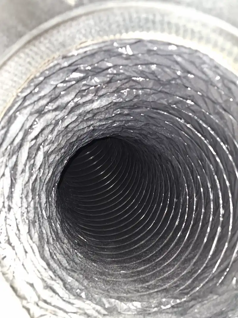 Air duct interior after professional cleaning