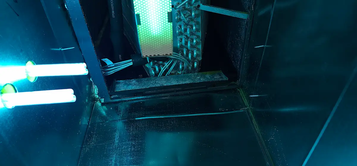 UV-C light installation inside HVAC system